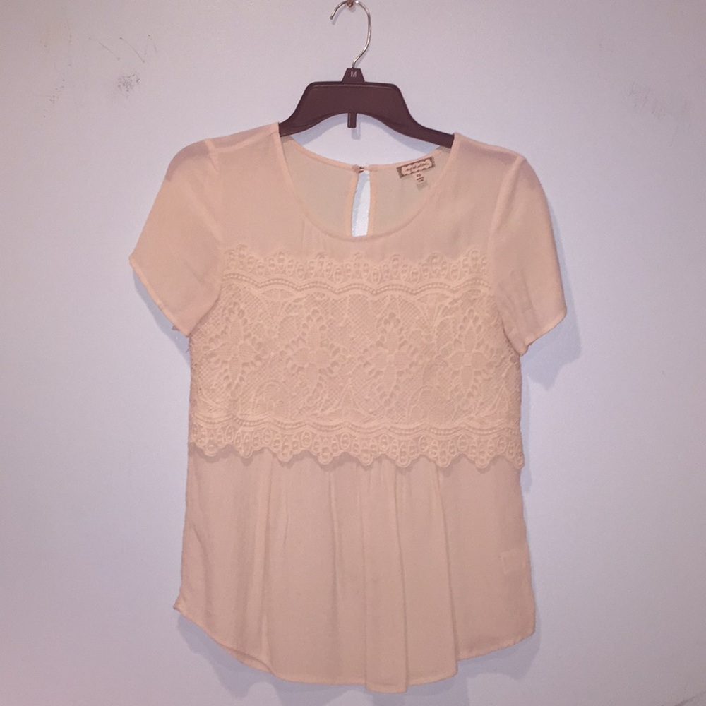 CREAM LACE SHIRT SIZE XS